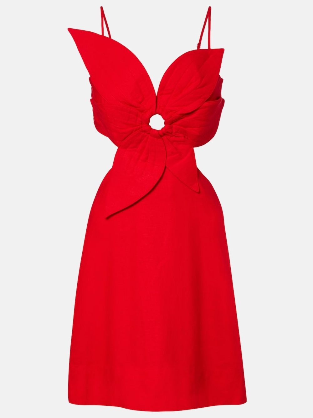 FARM Rio Red Flower linen-blend minidress. US  Size: Large